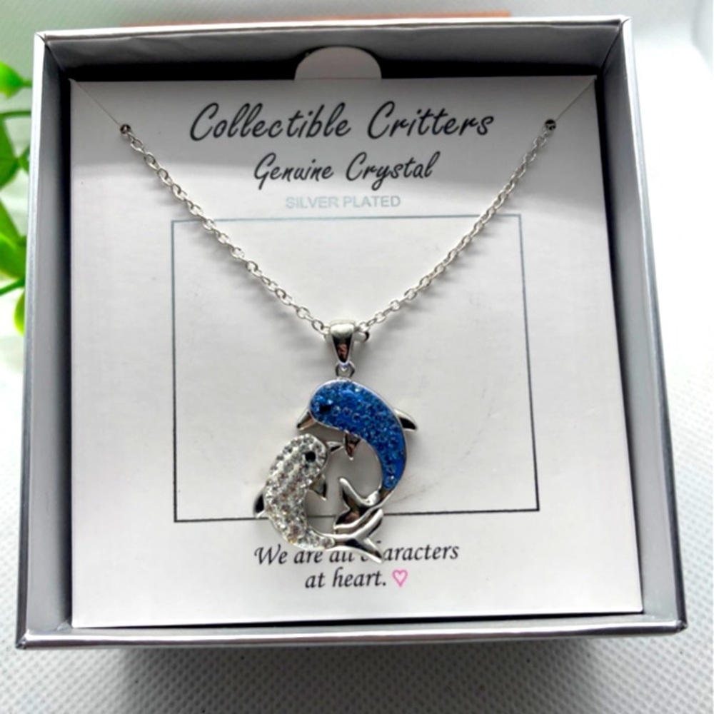 Crystal dolphin necklace